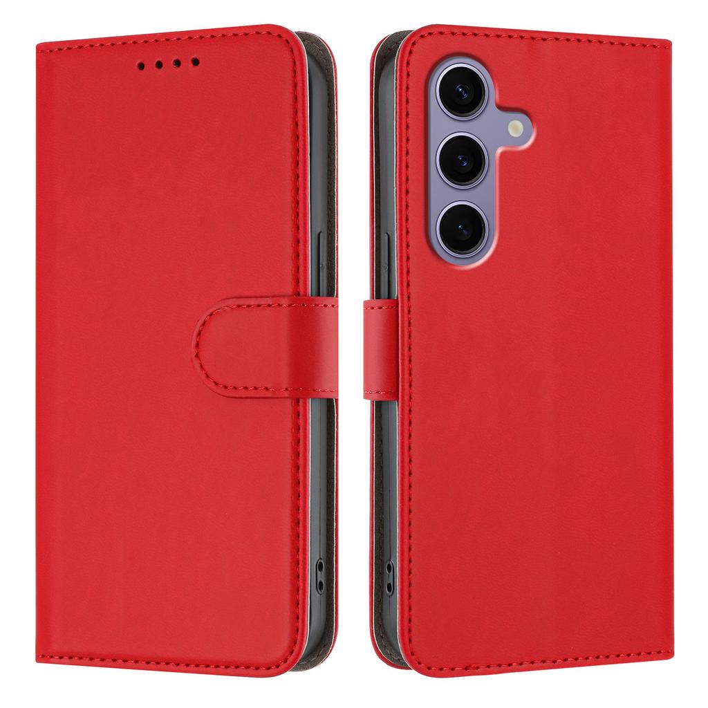 For Samsung Galaxy S25/Galaxy S24 Leather Case Solid Color Phone Cover with Wallet