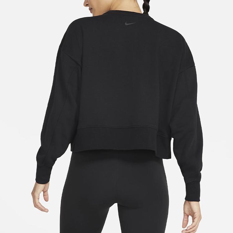 Nike Logo Print Short Sleeve Crewneck Sweatshirt Women sweatshirt Black CU9015-010