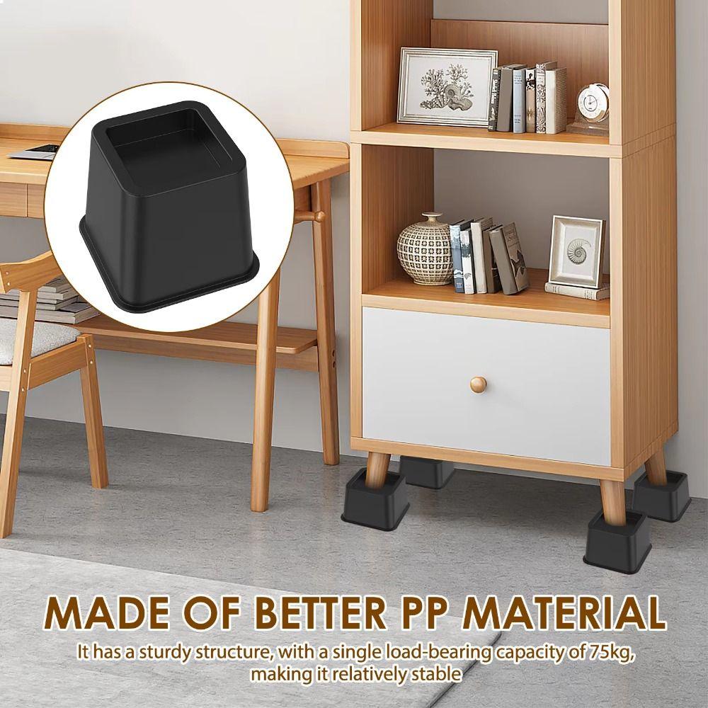 4Pcs Shock-Absorbing Bed Foot Pads Adjustable Height Table Lifters Sofa Height Enhancers  Home