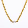 Love Necklace Cuban Chain Heavy Industry European and American Light Luxury Heart Shaped Titanium Steel Non Oxidizable Necklace