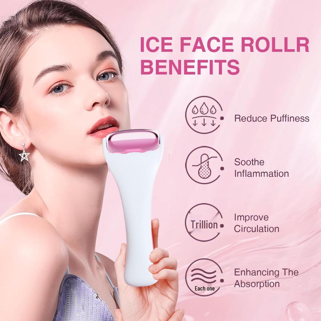 Cross-Border Metal Rose Gold Facial & Body Ice Massage Roller