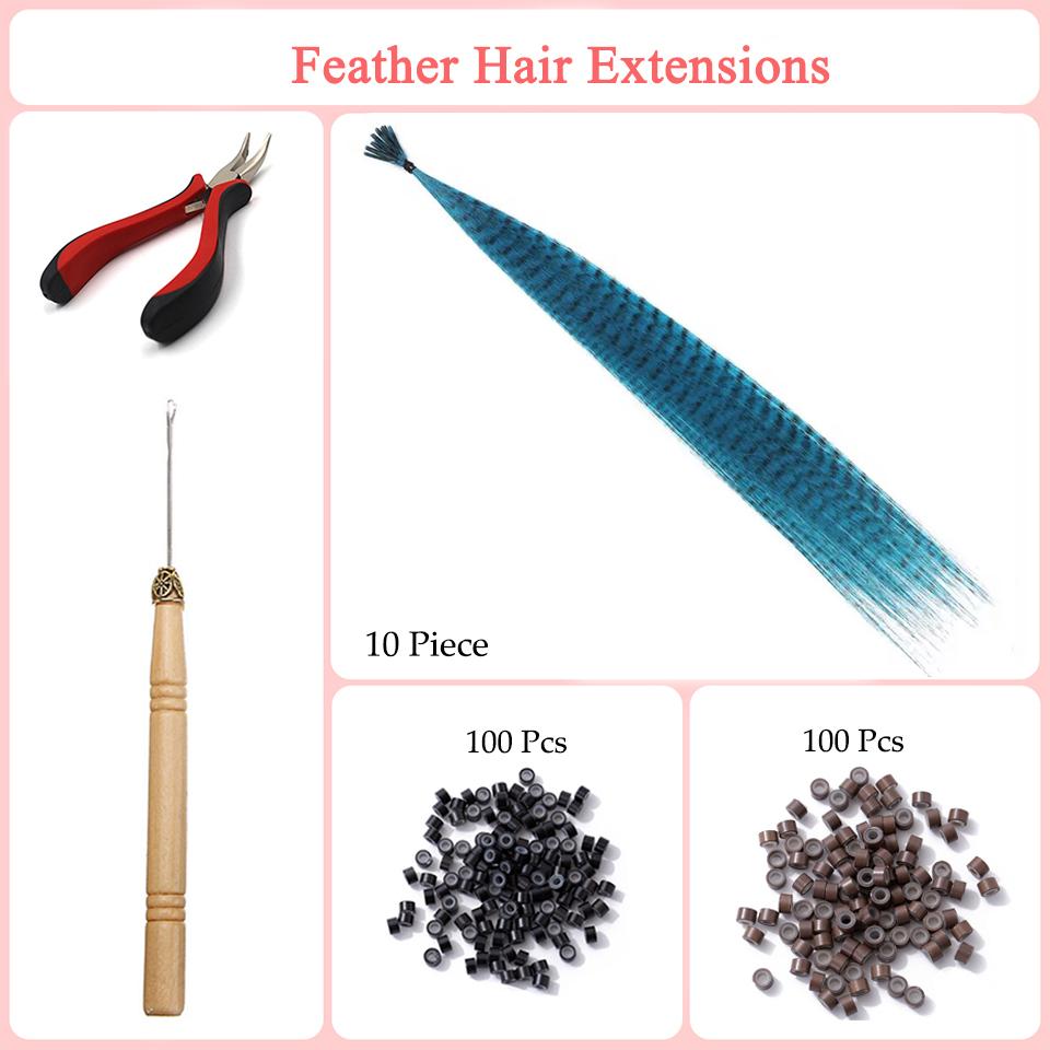 

Синтетические перьевые накладные волосы 10 штук, искусственные волосы I Tip Rainbow, синтетические волосы 16 дюймов, накладные перья для наращивания волос