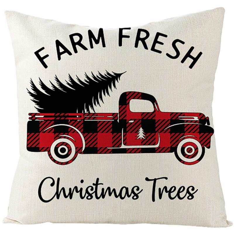 Pillow Christmas Pillow Cover Red and Black Plaid Sofa Cushion Cover Car Backrest Lumbar Support Nordic