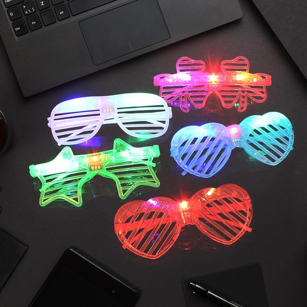 Set of LED Illuminated Party for New and Perfect for Kids and Adults [CMD] 8-Piece Sunglasses, Glasses, Birthdays, Christmas, Year, Festivals,