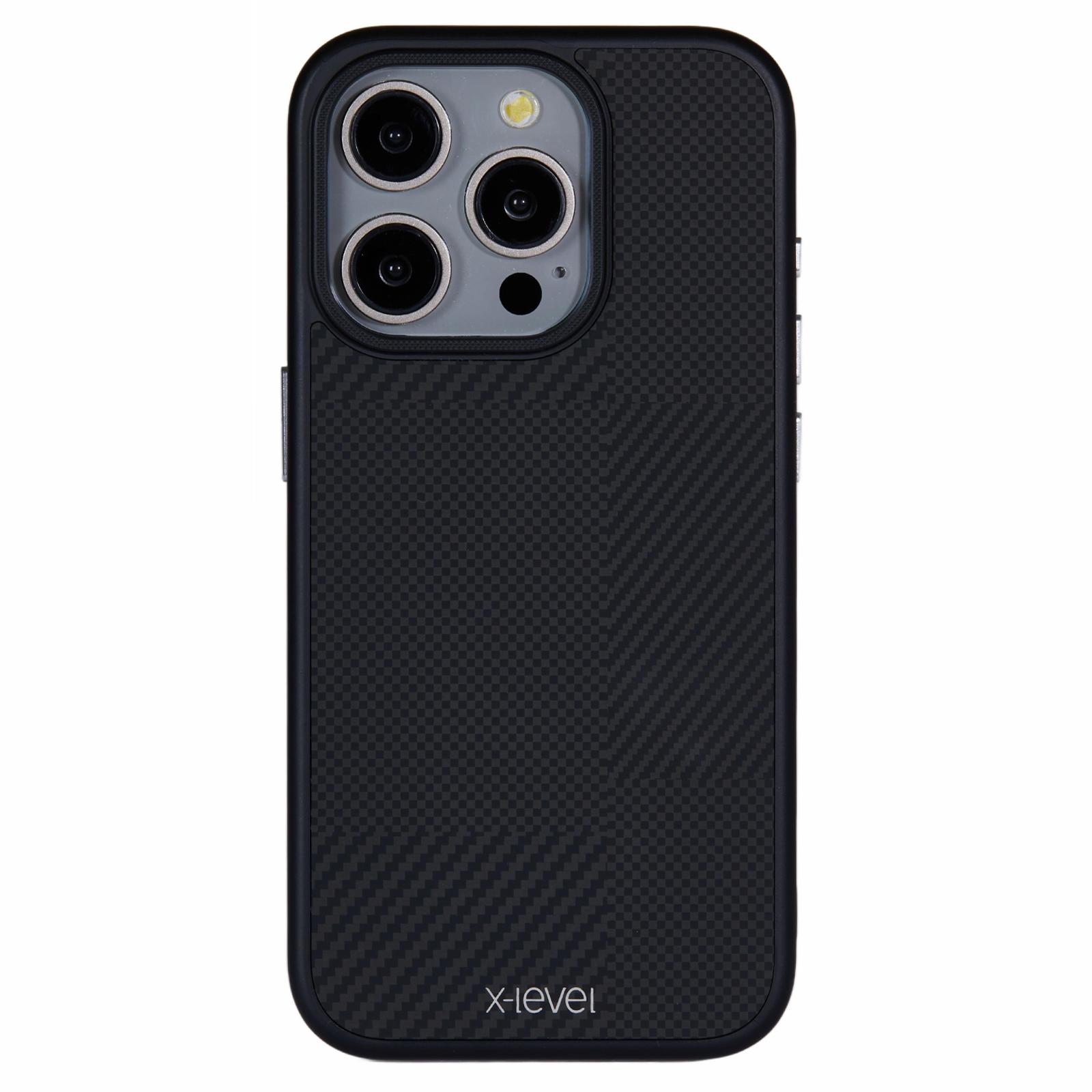 

For iPhone 14 Pro Case Hard PC Scratch-Resistant Phone Cover Carbon Nano Fiber Texture Black