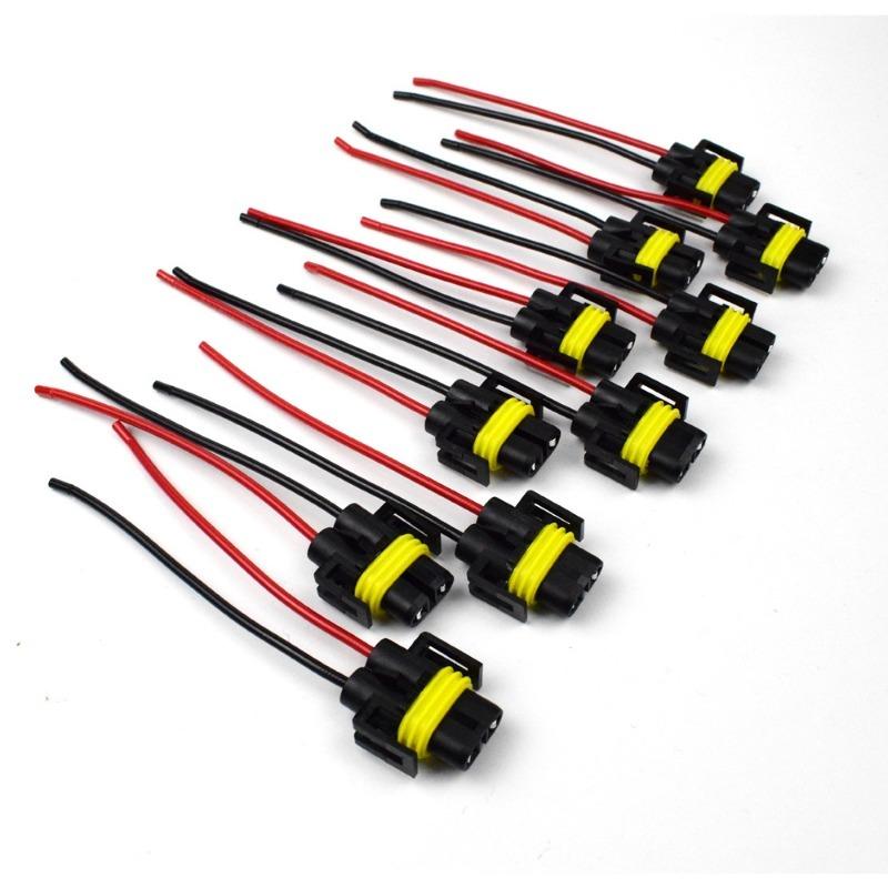 2PCS H11 H8 H9 9005 880 H16JP Wiring Harness Waterproof Male Female Socket Connector Plug Extension Pigtail for Car LED HID
