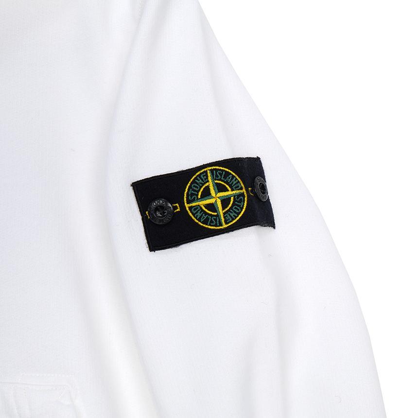 Stone Island Hoodie Kids Solid Color Logo Pullover Long Sleeve White Kids hoodies 811661620-V0001
