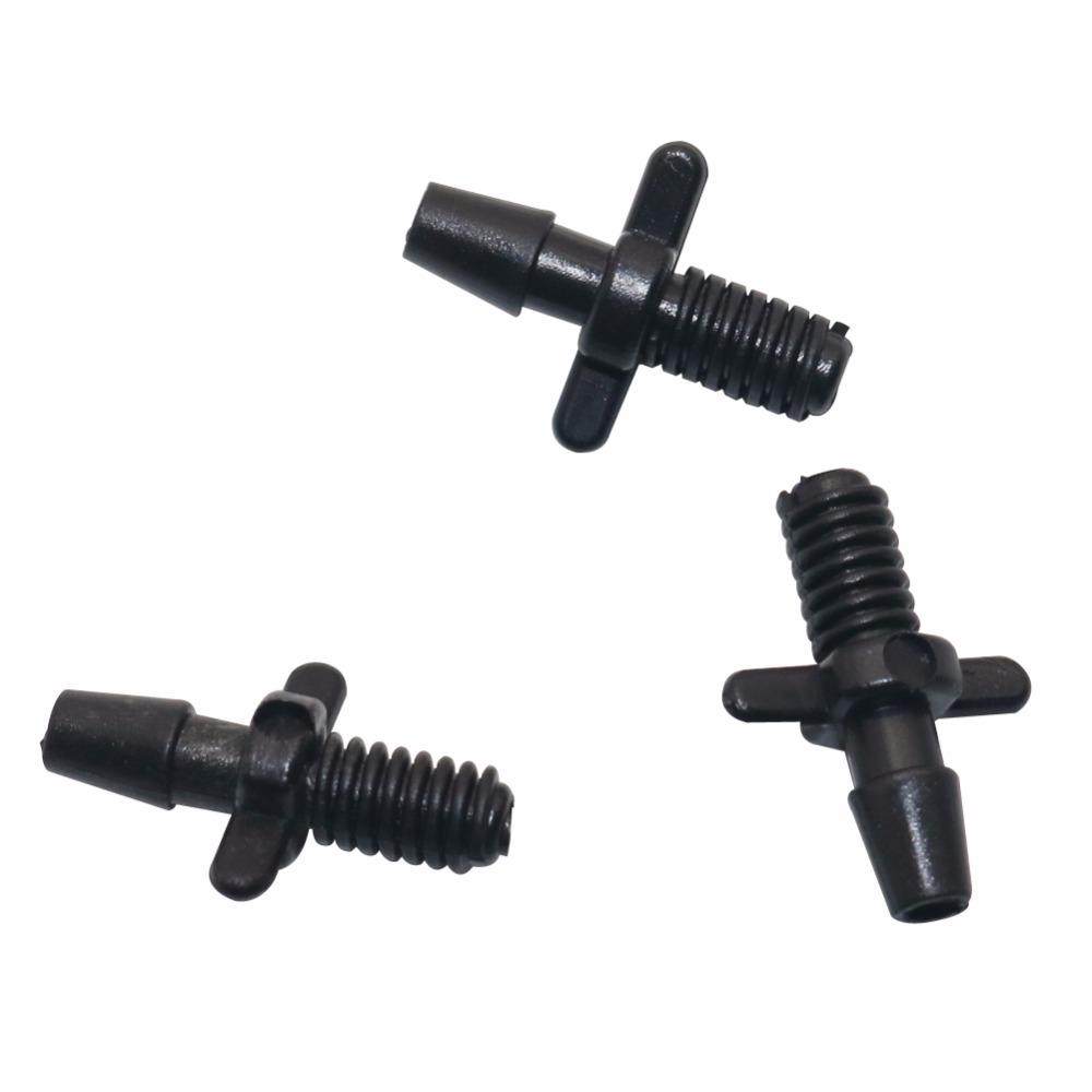 50 Pcs 3/5 mm hose Barbed Connector Double Ways 5 mm Screw Thread micro irrigation Drip Articles hose accessories 5 mm