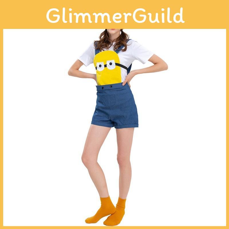 Adorable Minions Costume Set For Halloween Party Featuring Cute Cartoon Design For Women