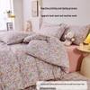 Elegant High-Weight Knit Cotton Floral Four-Piece Bedding Set – Skin-Friendly, Available In Single/Double Sizes.