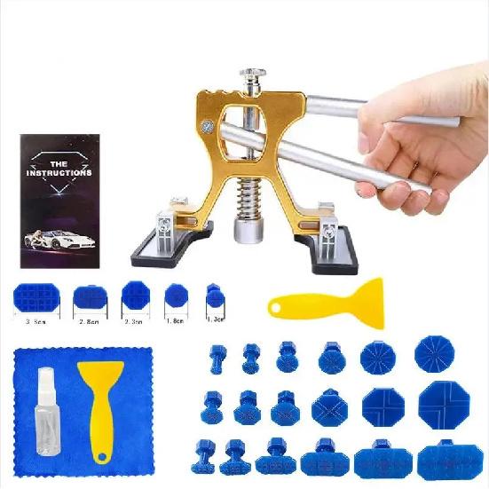 Auto Body Dent Repair Kit Car Dent Puller With Golden Dent Puller For Auto Body Dent Removal Minor Dent And Deep Dent Removal 29Pcs(No Glue gun)
