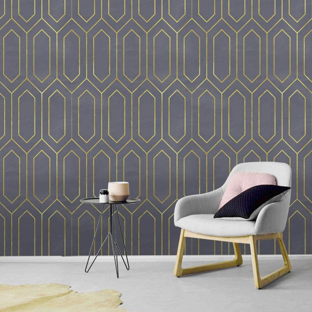 Black Gold Textured Peel and Stick Wallpaper Geometric Self Adhesive Wallpaper Removable Contact Paper for Cabinets Drawers