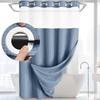 Double Layer Grommet Shower Curtain Bathroom Waterproof Mold‑Resistant Toilet Partition Curtain