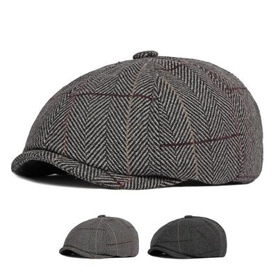 Berretti retrò stile britannico berretto da strillone uomo donna berretto Ascot berretto piatto vintage ottagonale a spina di pesce