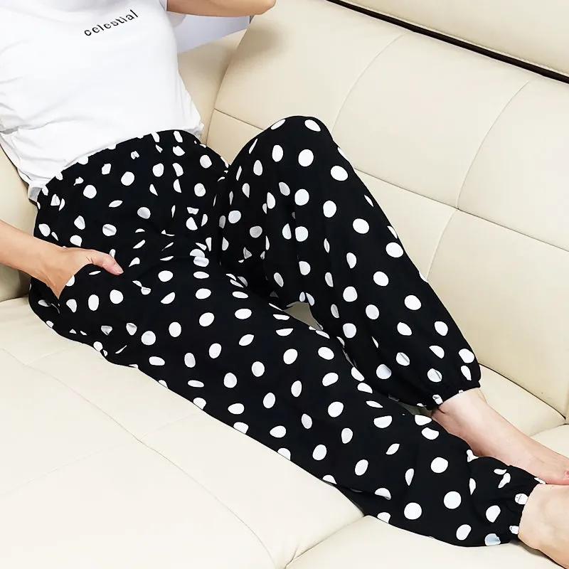 

WTEMPO весенние свободные тонкие брюки-гарлем с эластичной резинкой на талии, летние женские повседневные дышащие брюки с принтом XXL чёрный