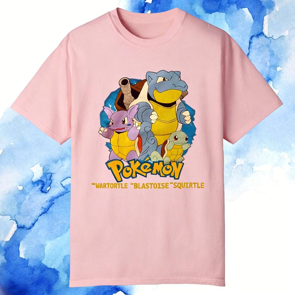 Lato 2026 Blastoise Pokemon Anime T-shirt Mężczyzna Kobieta Bawełna Krótki Rękaw Koszulka Streetwear Y2k Ubrania Oversize Casual Top Unisex