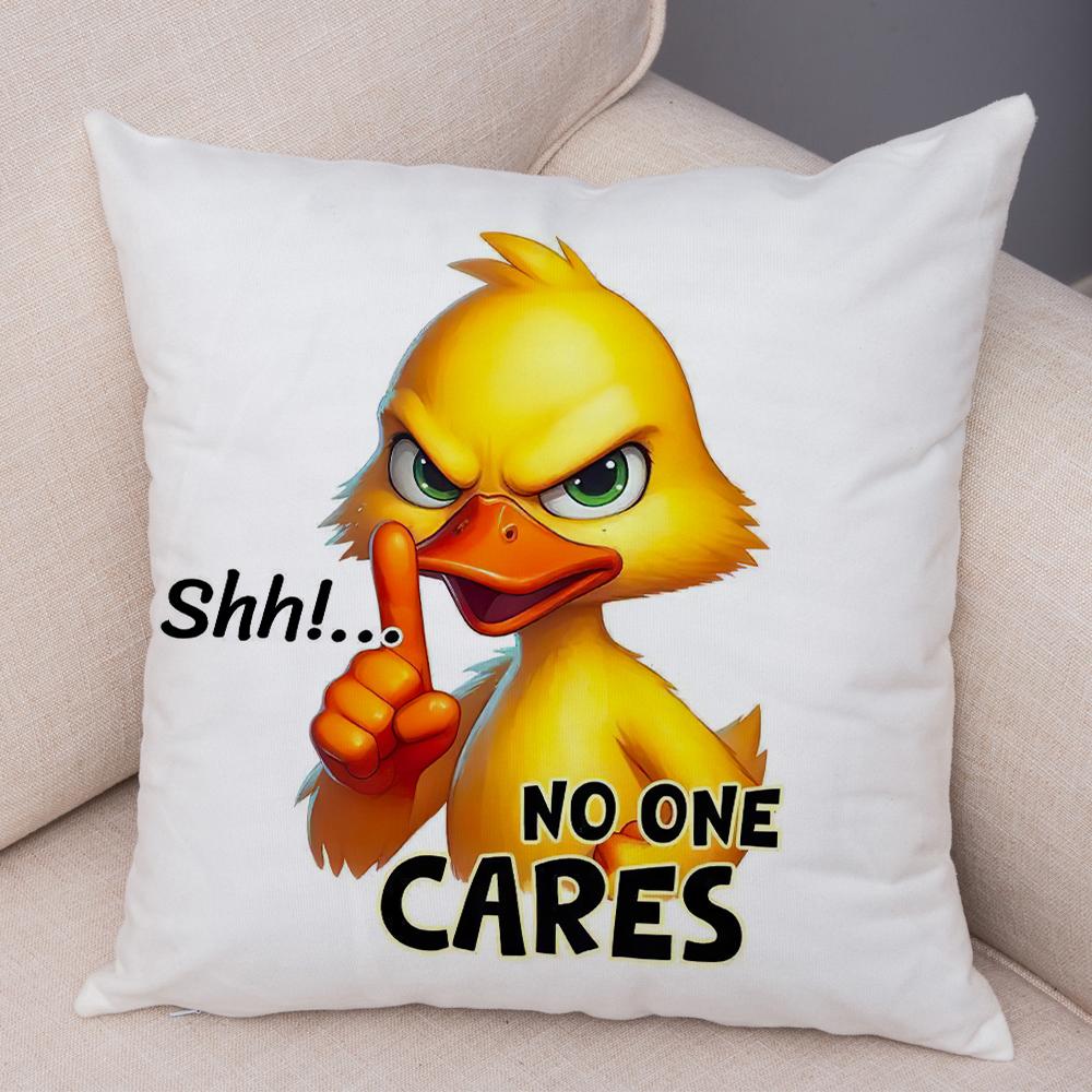 Smiling Monkey Pillowcase Double Print Do Not Disturb Sloth Cushion Cover Soft Plush Sassy Duck Pillowcase for Sofa Home Car