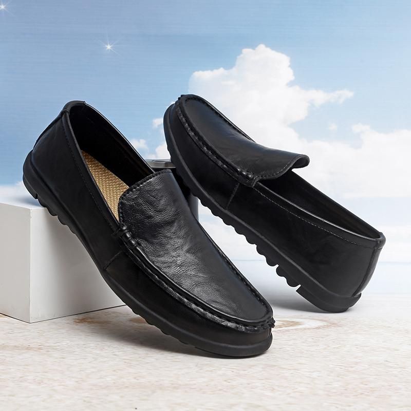 

Fashion Low Split Leather Casual Loafers Shoes Man Bottom Flats Comfortable Driving Shoes Outdoor Non-slip Business Casual Shoes 47