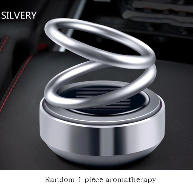 Car Perfume Ornaments Solar-Powered Double-Ring Suspended Rotating Fragrance High-End Car Interior Decoration Supplies