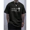 European Size Men Casual Summer Cross& Slogan Graphic Printed Short Sleeve T-Shirt, for Friends