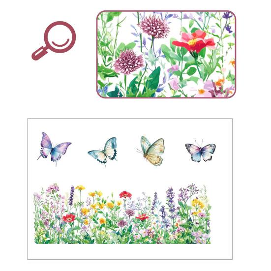 Blumen Wandaufkleber Abnehmbar Selbstklebend Bunte Schmetterling Blumen Wanddeko für Mädchenzimmer Schlafzimmer Wohnzimmer Kinderzimmer