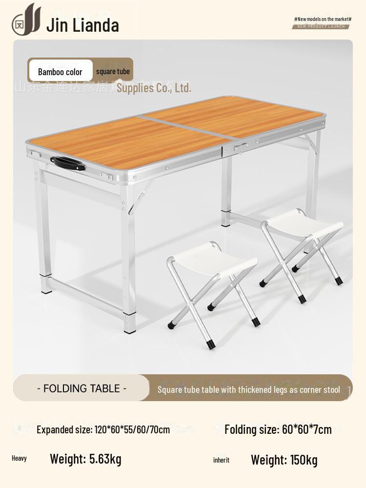 Přenosný multifunkční hliníkový skládací stůl pro stolování a venkovní použití