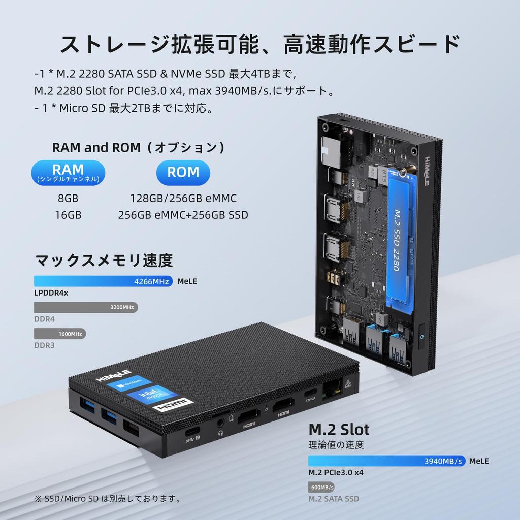 HiMeLE Quieter4C Lüfterloser Mini 12. Generation Alder Lake N100 zu Windows 11 Leise 16GB LPDDR4 x 512GB Micro Desktop 4K Triple Display Simultan
