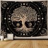 Sun and Moon Tapestry Bedroom Hippie Boho Floral Flower Plant Wall Tapestry Aesthetic Vintage Galaxy Celestial Star Spiritual