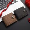 PU Leather Men's Short Wallet Ultra Slim Credit Card Holder Multi Card Case Purse Business Portable 3-fold Youth Fashion Wallet