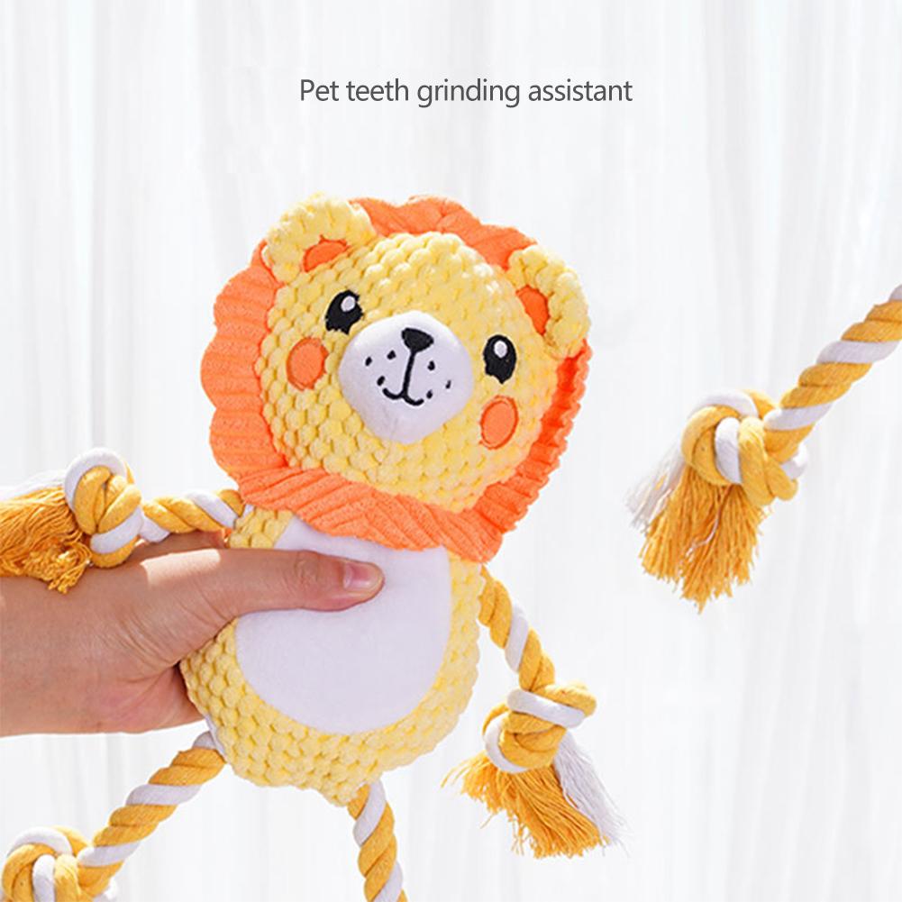 Colorful Animals Shaped Dog Stuffed Plush Bite Toy Interactive Pet Toy for Fun Pet Cotton Rope Chew Resistan Squeaky Toy