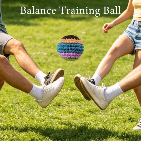 Hand Knitted Colorful Juggling Balls Set Soft Cotton Filled Footbag for Kids Adults Crochet Stress Relief Toy for Outdoor Play