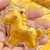 Year of the Horse Gold Keychain: Wealth & Prosperity Souvenir