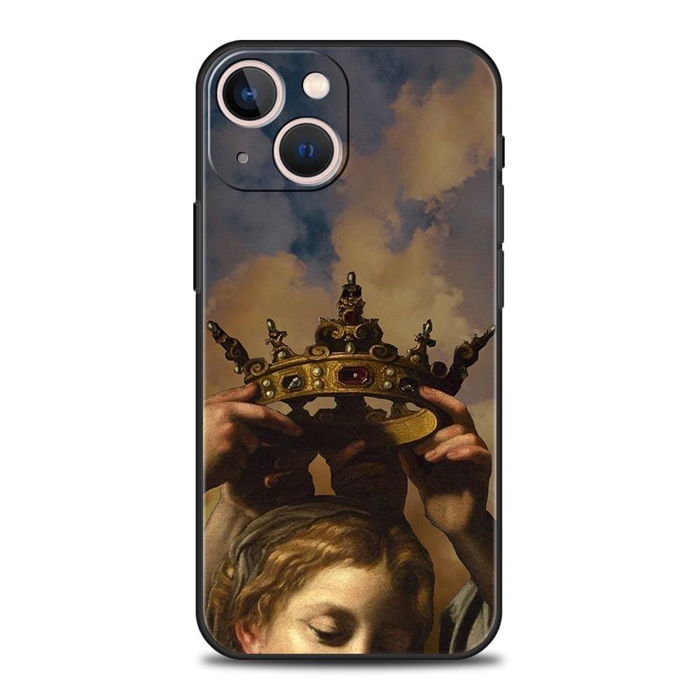

Renaissance art Painting For iPhone 11 12 13 15 14 Pro Max Phone Case X XR XS 7 8 Plus SE 2020 Luxury Black Soft Cover Funda iPhone 7 8 Plus