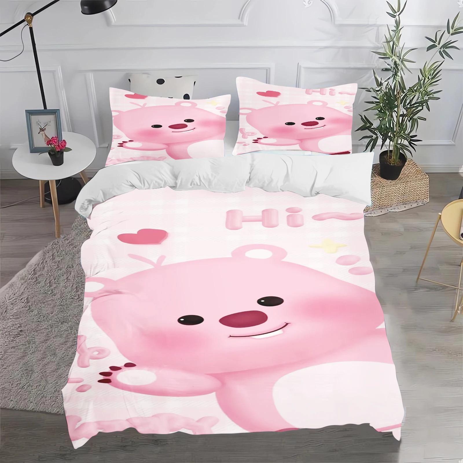 

Cartoon Loopy Bedding Sets Quilt Bed Cover Comforter Duvet Cover Pillow Case 2-3 Pieces Sets Kids Adult Bedroom Decoration EU Single 135x200cm