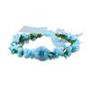 Bride Flower Crown Wreath Bride Garland with Ribbon Wreath Handmade Headband Headpiece Fairy Tiaras Wedding Hair Accessories