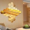 6/12PCS Acrylic Wall Mirror Hexagon Self Adhesive Stickers In 4 Colors Mosaic Tile Decals for Decoration DIY Art Ornaments Gift