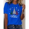 Ladies Christmas Tree Print T-Shirt - Perfect for Holiday Parties and Everyday Wear