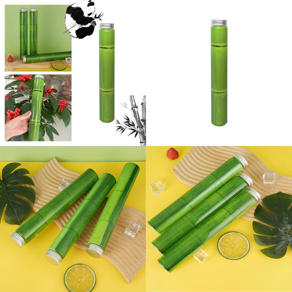 400ml Pet Plastic Bamboo Design Tumbler For Outdoor Sports And Drinks