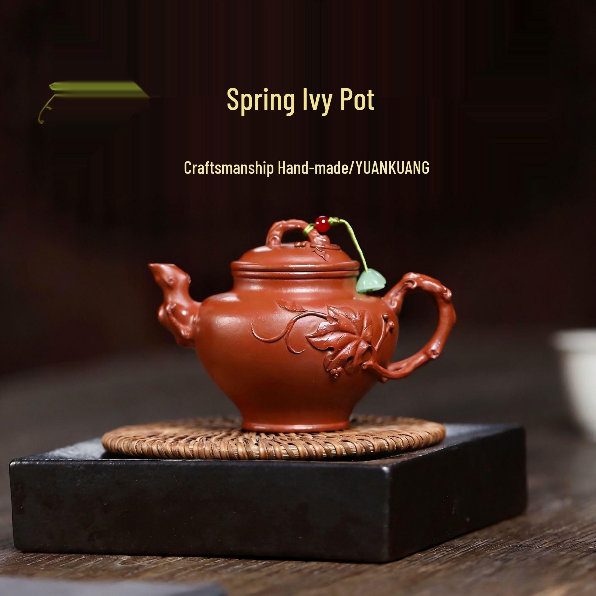 Yixing Zisha Red Clay Semi-Handmade Wisteria Gongfu Teapot Tea Set 150ml