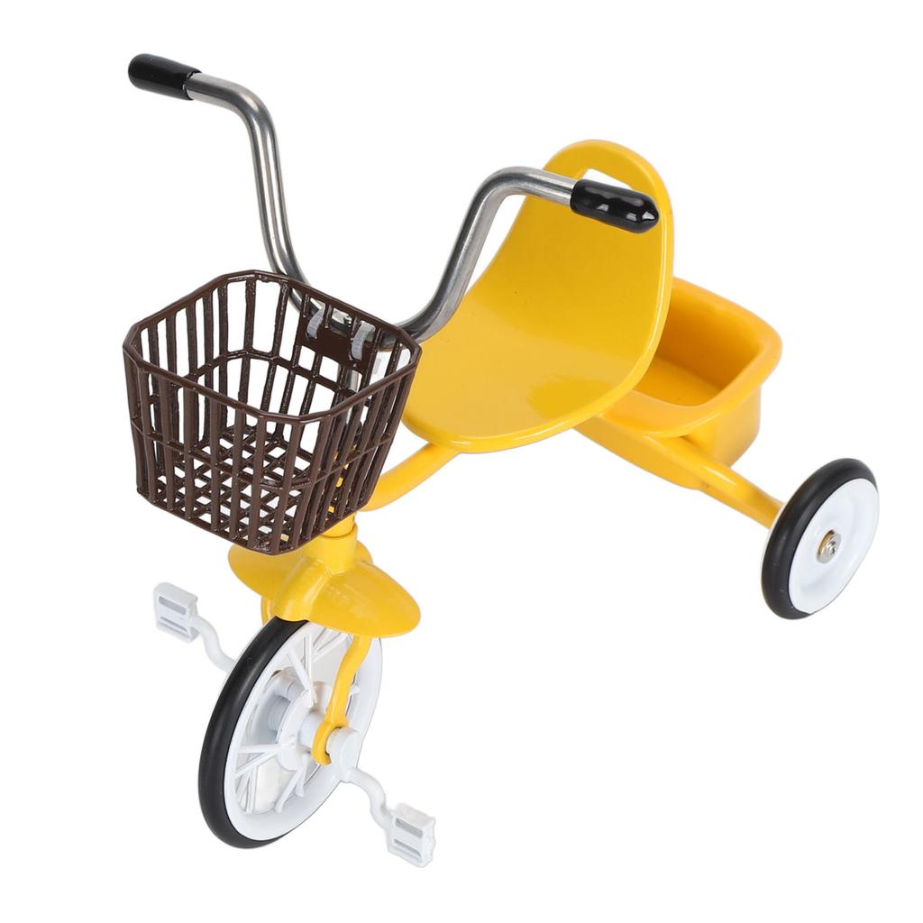 Metall-Dreirad-Modell Dreirad-Modell Dekorative Miniatur-Dreirad-Statue Lebensechtes Dreirad-Spielzeug-Ornament für Schreibtischregal