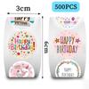 500Pcs/Roll Happy Birthday Series 01 Rolling Rewards Stickers - DIY Scrapbooks Album Decor Sealing Label Decals