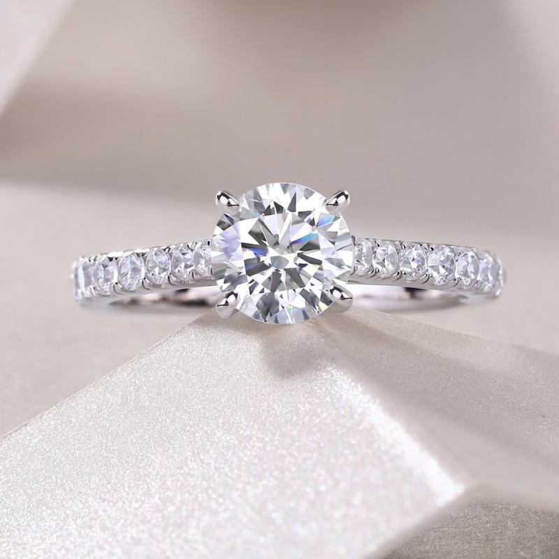 Bague Ringen S925 Silver Inlaid 1ct Moissanite Heart Theme Women's Closed Ring Jewelry