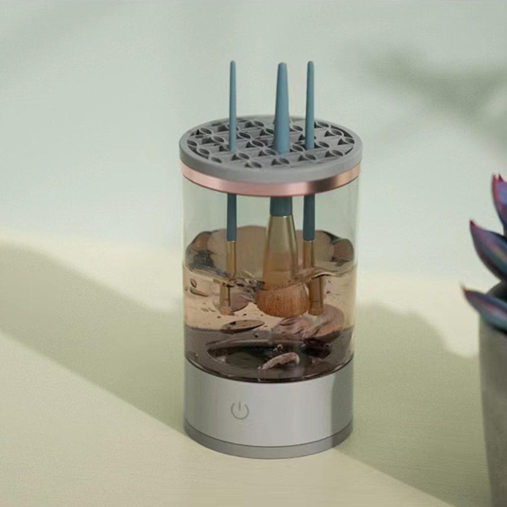 Elektrisk sminkebørsterenser USB automatisk kosmetisk børsterensemaskin Multifunksjons skjønnhetsbørste Tørketrommelholder Vaskeverktøy