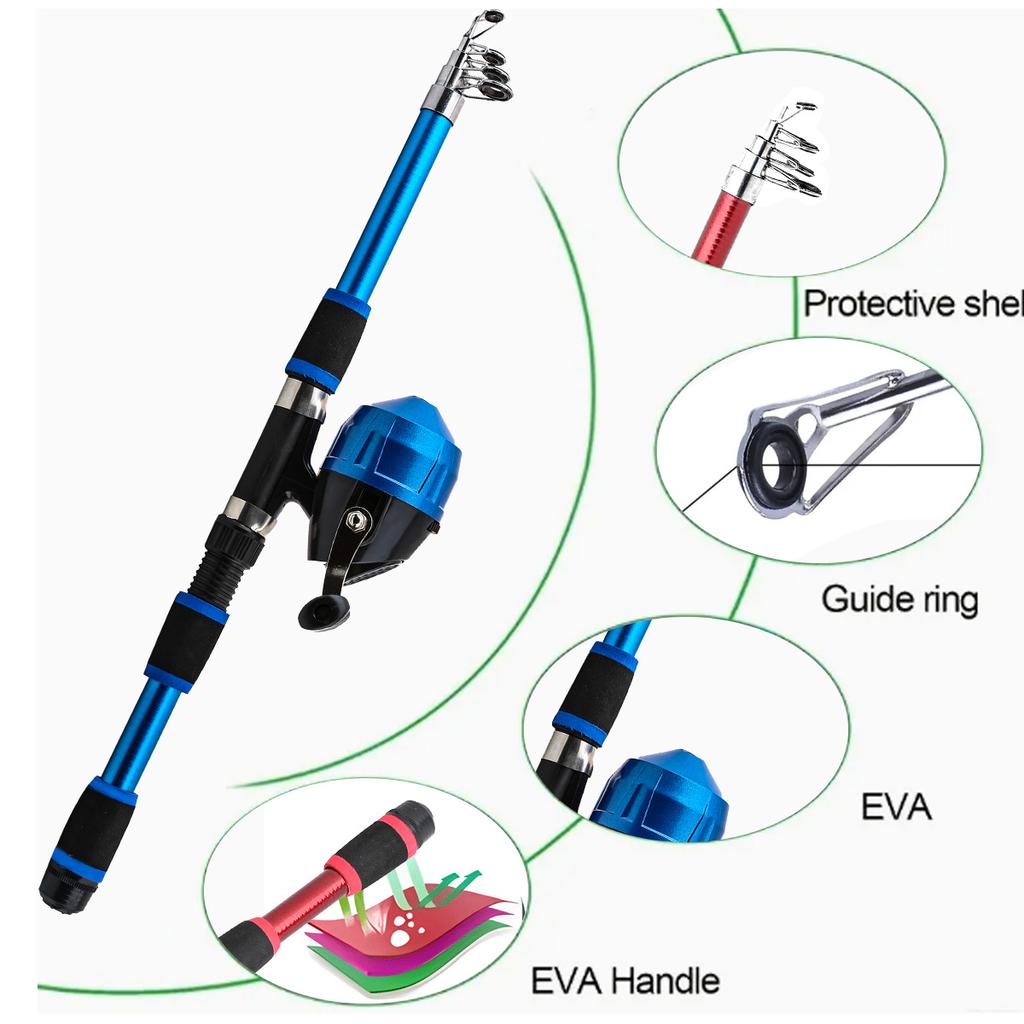 1.8-Meter Telescopic Fishing Rod for Beginners Slow Action Outdoor Equipment for Teenagers Gear for Carp Bass Target Species