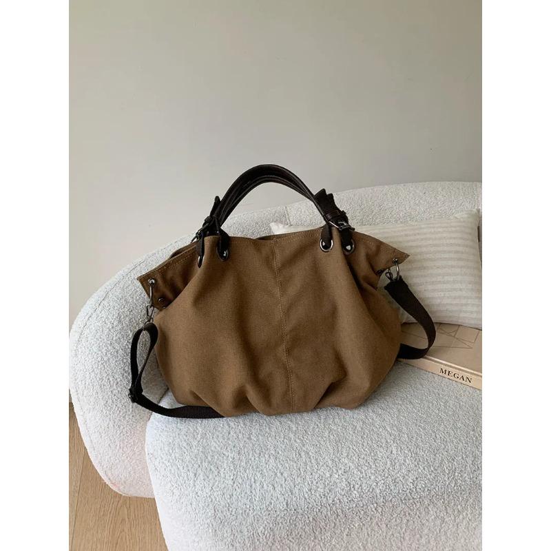 Casual Lage Capacity Canvas Tote Bag For Women 2026 New Fashi Crossbody Bag Simple Commuting Female Shoulder Bag Handbags