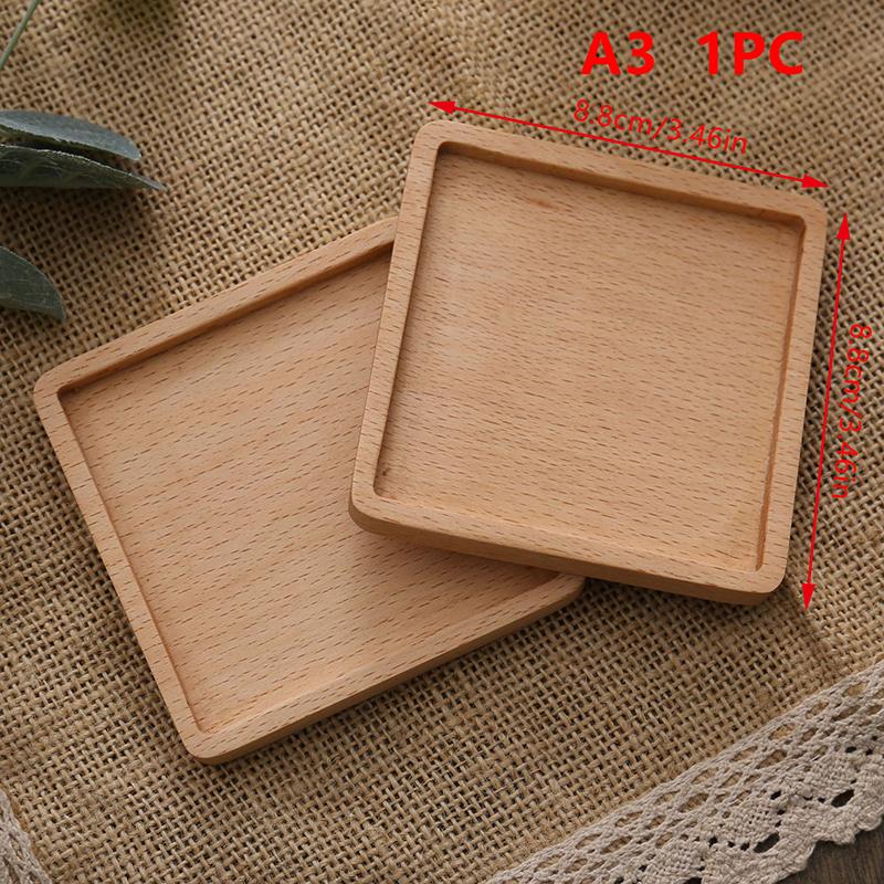 8,8 cm redondo quadrado de madeira copo tapete porta-copos chá café caneca bebidas suporte para decoração de mesa faça você mesmo durável cozinha casa porta-copos