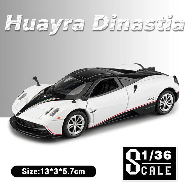 Schaal 1:36 Huayra Dinastia Metalen Auto Speelgoed Diecast Legering Auto Model Voor Jongens Kinderen Kinderen Speelgoed Voertuigen Geluid En Licht
