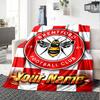 1pc Brentford F.C Blanket with Custom Name, Gift, for Men and Women, Soft Blanket, Good for Sofa Bed Couch Travel, Lightweight Flannel Blanket
