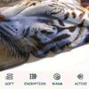 White Tiger Print Flannel Blanket, High Quality Comfortable for All Seasons, Home Decor, Warmth and Comfort, Perfect for Christmas Gifts