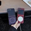 Carbon Fiber Grain with Bottom Bracket Built-in Thin Magnetic Case For Samsung Z Flip 7 Flip7 Galaxy Z Flip 6 5 Protect Cover